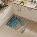 Ocean Waves Crashing Coastal Area Rug