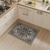 Ornate Floral Persian Area Rug in Beige Brown