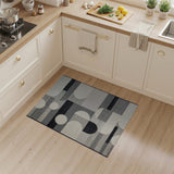 Bold Geometric Black White Abstract Area Rug