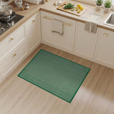 Green Gingham Check Area Rug with Border