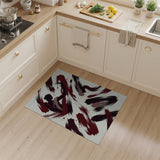 Bold Red Brushstroke Dancer Silhouette Rug