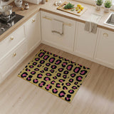 Yellow Leopard Print Area Rug with Pink Spots