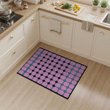 Pink Octagon Geometric Area Rug with Teal Accents