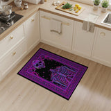 Psychedelic Purple Skull Skeleton Rug