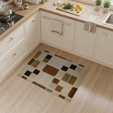 Modern Geometric Beige Neutral Block Rug