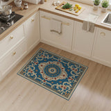 Blue and Teal Traditional Persian Teal Persian Medallion Area Rug