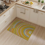 Vibrant Yellow Wavy Abstract Area Rug