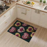Vintage Carnation Heart Pattern Area Rug