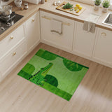 Playful Green Crocodile Peekaboo Area Rug