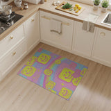 Kawaii Smiley Faces Rainbow Area Rug