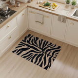 Zebra Stripe Area Rug in Black Cream