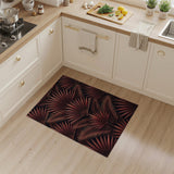 Crimson Palm Frond Area Rug