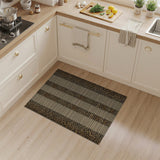 Leopard Print Textured Stripe Area Rug