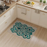 Teal Leaf Arch Floral Area Rug
