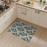 Green Gold Wheat Stalk Pattern Area Rug
