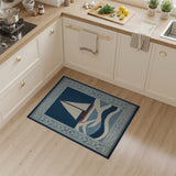 Navy Sailboat Coastal Area Rug