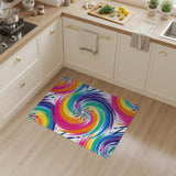 Multi-color and Patterns Vibrant Rainbow Swirl Area Rug