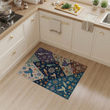 Whimsical Patchwork Birds Blooms Boho Rug