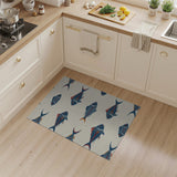 Nautical Blue Snapper Fish Coastal Rug
