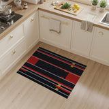 Red Bold Red Black Geometric Stripe Area Rug