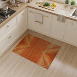 Orange Vibrant Orange Geometric Abstract Area Rug