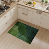 Wavy Green Abstract Area Rug