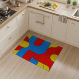 Retro Pixel Geometric Area Rug