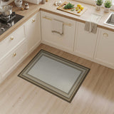 Tan Brown Multi-Border Frame Area Rug