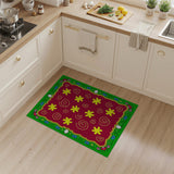 Vibrant Yellow Starflower Multi-Color Area Rug