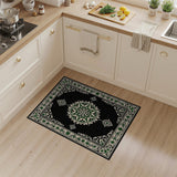 Traditional Persian Green Elegant Green Persian Medallion Area Rug