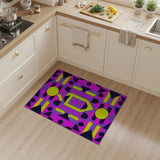 Bold Geometric Pink Yellow Area Rug