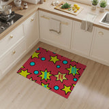 Comic Explosion Stars Polka Dot Kids Rug