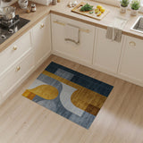 Modern Abstract Geometric Area Rug in Yellow Grey