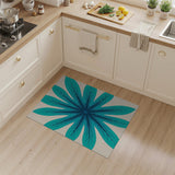Teal Starburst Leaf Area Rug