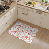 Pink Bells Hearts Bones Kids Washable Area Rug