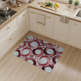 Modern Red Geometric Circles Area Rug