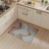 Blush Pink Gold Veined Abstract Area Rug