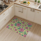 Pink Roses Floral Pattern Area Rug