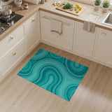 Blue and Teal Swirl Abstract Area Rug