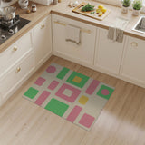 Vibrant Geometric Block Area Rug in Pink Green Yellow
