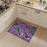 Purple Purple Tulip Floral Area Rug