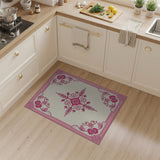 Pink Elegant Pink Floral Medallion Area Rug