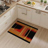 Bold Orange Halftone Geometric Area Rug