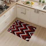 Bold Red Chevron Zigzag Geometric Modern Area Rug