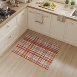 Bold Orange Grid Geometric Area Rug