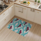 Cartoon Red Airplane Clouds Area Rug