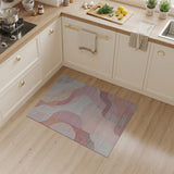 Blush Pink Terracotta Wavy Abstract Area Rug