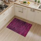 Geometric Modern Bold Pink Black Wavy Stripe Area Rug