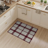 Red and Cream Buffalo Check Plaid Area Rug