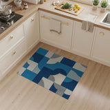 Abstract Blue Geometric Area Rug